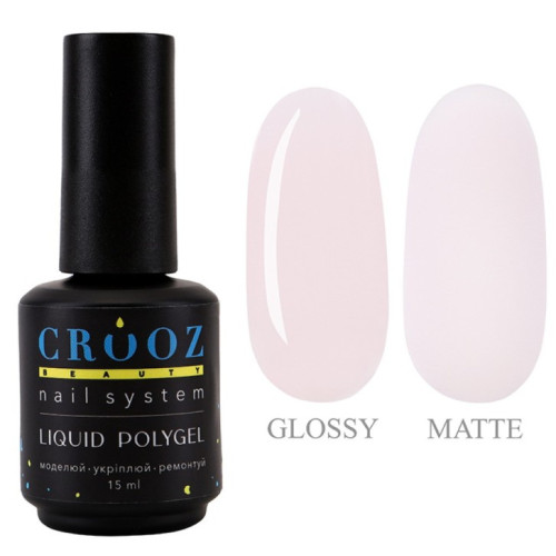 Рідкий полігель Crooz Liquid Polygel №13 рожево-молочний, 15 мл Рідкий полігель Crooz Liquid Polygel №13 рожево-молочний, 15 мл