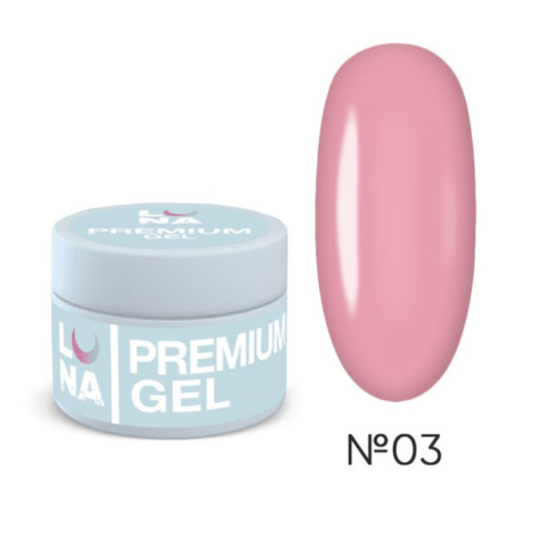 Гель для нарощбвання нігтів LUNAmoon Premium gel 15мл,№3 Гель для нарощбвання нігтів LUNAmoon Premium gel 15мл,№3
