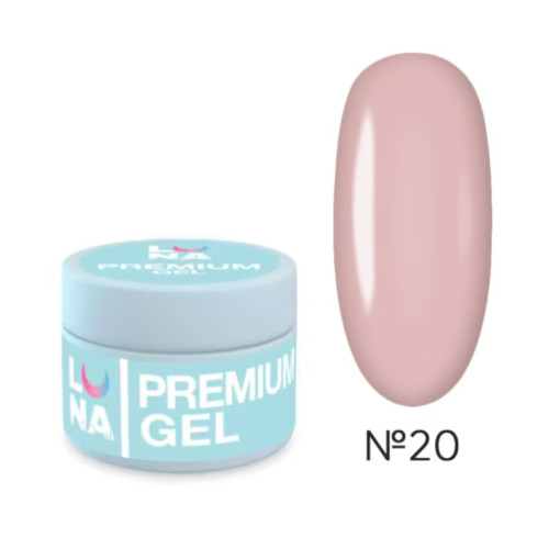 Гель для нарощбвання нігтів LUNAmoon Premium gel 30мл,№20 Гель для нарощбвання нігтів LUNAmoon Premium gel 30мл,№20