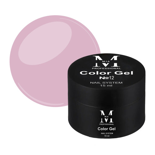 Кольоровий гель для моделювання нігтів Mia-M Professional Color Gel №12 блідо-рожевий, 15 мл Кольоровий гель для моделювання нігтів Mia-M Professional Color Gel №12 блідо-рожевий, 15 мл