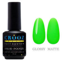 Рідкий полігель Crooz Liquid Polygel Neon №1 салатовий неон, 15 мл