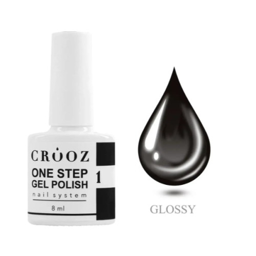 Однофазний гель лак Crooz one step 8мл №1 Однофазний гель лак Crooz one step 8мл №1