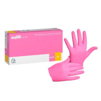 Рукавички нетрилові easyCARE nitrile (розмір М, рожеві) 50 пар/уп