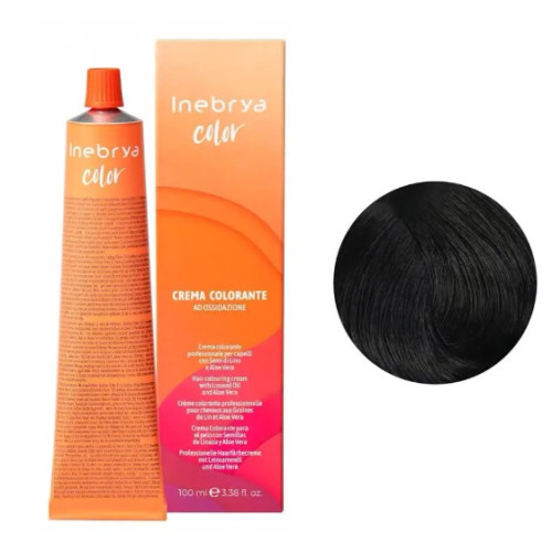 Краска для волос Inebrya Color 1/0 черный с аммиаком 100 мл Краска для волос Inebrya Color 1/0 черный с аммиаком 100 мл