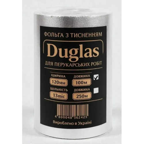 Алюмінієва фольга для перукарів Douglas тиснена (Розмір 0,120х10 м) Алюмінієва фольга для перукарів Douglas тиснена (Розмір 0,120х10 м)