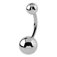 Банан у пупок (сталь 316L, різьблення зовнішня, дві кульки) (арт. bc-158w)