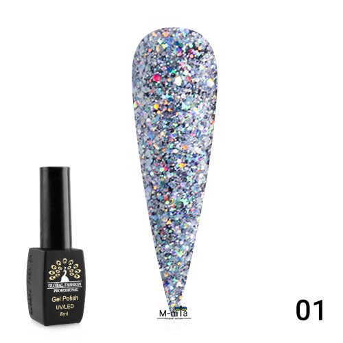 Гель лак Global Fashion Diamond ball № 1 Гель лак Global Fashion Diamond ball № 1