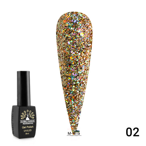 Гель лак Global Fashion Diamond ball №2 Гель лак Global Fashion Diamond ball №2