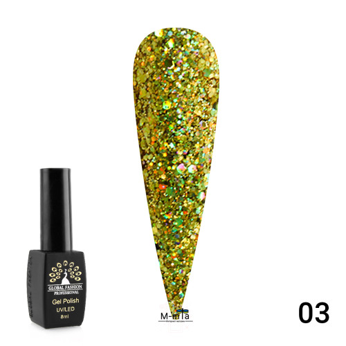 Гель лак Global Fashion Diamond ball № 3 Гель лак Global Fashion Diamond ball № 3