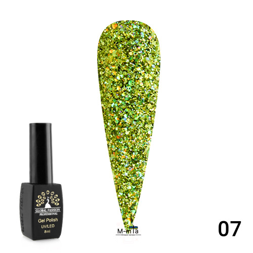 Гель лак Global Fashion Diamond ball № 7 Гель лак Global Fashion Diamond ball № 7