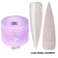 Гель для нарощування DNKa' Builder Gel №0006 Celebrity напівпрозорий рожевий з шиммером, 30 мл