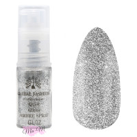 Суха спрей-пудра для омбре Global Fashion Quick Glitter Ombre Spray №GL02 срібляста світловідбивна, 7.5 г