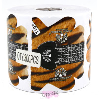 Нижні одноразові форми для нарощування нігтів Global Fashion Tiger, 300 штук