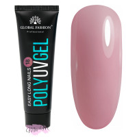 Полігель Global Fashion Poly UV Gel №18 бежево-рожевий, 30 мл