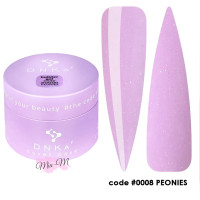 Гель для наращивания DNKa' Builder Gel №0008 Peonies лиловый с шиммером, 30 мл