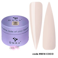 Гель для нарощування DNKa' Builder Gel №0018 Coco ніжний молочно-персиковий крем, 30 мл