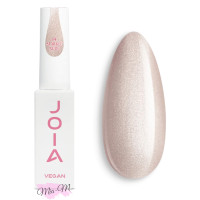 Камуфлююча база для гель-лаку JOIA vegan Magic Cat Base №4 Sparkle nude бежевий з сріблястими переливами, 8 мл
