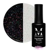 Декоративный топ для гель-лака Mia-M Professional Top Shine №1 с разноцветными хлопьями Юкки, 9 мл