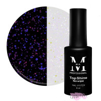 Декоративний топ для гель-лаку Mia-M Professional Top Shine №2 з синіми та рожевими пластівцями Юкі, 9 мл