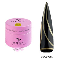 Гель-фарба для дизайну нігтів рідкий метал DNKa' Metal Gel & Gold Gel золотий, 5 мл