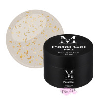 Цветной гель для наращивания ногтей Mia-M Professional Potal Gel №3 молочный с золотой поталью, 15 мл
