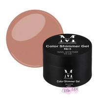 Кольоровий гель для моделювання нігтів Mia-M Professional Color Shimmer Gel №3 бежевий з рожевим шиммером, 15 мл