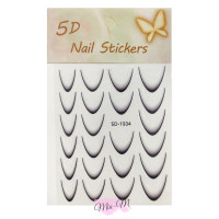 Наклейки для нігтів 5D Nail Stickers SD-1934 Френч чорний градієнт