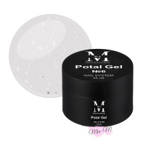 Кольоровий гель для нарощування нігтів Mia-M Professional Potal Gel №6 молочний зі сріблястою поталлю, 15 мл
