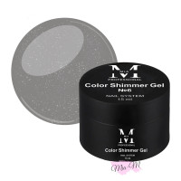 Цветной гель для моделирования ногтей Mia-M Professional Color Shimmer Gel №6 темно-серый с шиммером, 15 мл