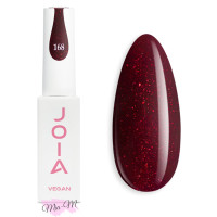Гель-лак для ногтей JOIA vegan №168 фиолетово-бордовый с красными блестками, 6 мл