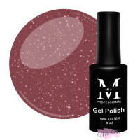 Гель-лак Mia-M Professional Gel Polish Disco №10 темний рожево-тілесний світловідбиваючий з блискітками, 9 мл