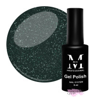 Гель-лак Mia-M Professional Gel Polish Disco №14 темно-зелений світловідбиваючий з блискітками, 9 мл