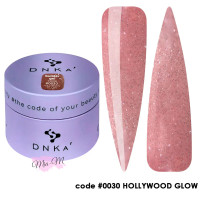 Гель для нарощування DNKa' Builder Gel №0030 Hollywood Glow рожево-червоний з шимером, 30 мл
