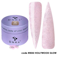 Гель для нарощування DNKa' Builder Gel №0032 Hollywood Glow ніжно-рожевий з шиммером, 30 мл