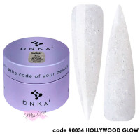 Гель для нарощування DNKa' Builder Gel №0034 Hollywood Glow молочно-білий з шиммером, 30 мл