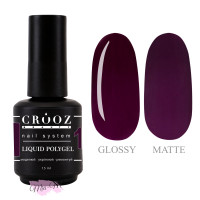 Рідкий полігель Crooz Liquid Polygel №19 темно-баклажановий, 15 мл
