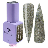 Гель-лак для нігтів DNKa' Gel Polish Autumn Kiss №0140 із вітражним ефектом золотистий хакі, 12 мл