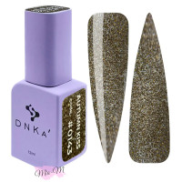 Гель-лак для ногтей DNKa’ Gel Polish Autumn Kiss №0143 с витражным эффектом бежево-золотистый, 12 мл
