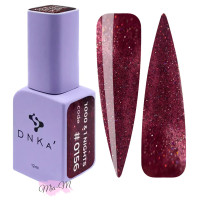 Гель-лак для нігтів DNKa' Gel Polish 1000&1 Night №0156 котяче око світловідбиваючий бордовий, 12 мл