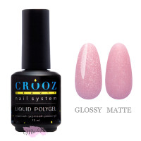 Рідкий полігель Crooz Liquid Polygel Shimmer №04 рожевий з шиммером, 15 мл