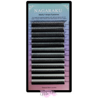 Вії для нарощування Nagaraku чорні 0.07 4D (C) MIX