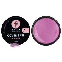 Камуфляжна база із шимером Saga Cover Base shimmer 15 мл № 7