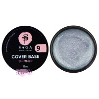 Камуфляжна база із шимером Saga Cover Base shimmer 15 мл № 9