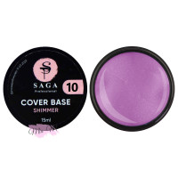 Камуфляжна база із шимером Saga Cover Base shimmer 15 мл № 10