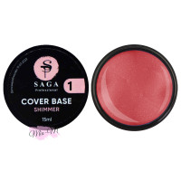 Камуфляжна база із шимером Saga Cover Base shimmer 15 мл № 1