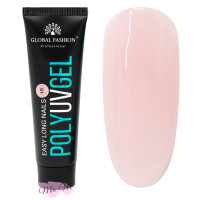 Полігель Global Fashion Poly UV Gel №10 напівпрозорий ніжно-рожевий, 30 мл