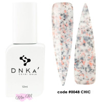 Камуфляжна база DNKa' Cover Base №0048 Chic мармуровий біло-молочний з чорними частинками, 12 мл