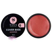 Камуфляжна база із шимером Saga Cover Base shimmer 15 мл № 6