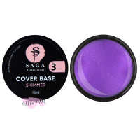 Камуфляжна база із шимером Saga Cover Base shimmer 15 мл № 3
