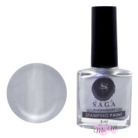 Лак-фарба для стемпінгу Saga Professional Stamping Paint №10 сріблястий, 8 мл